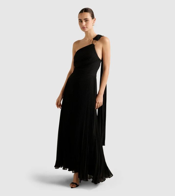 forever new  Drz20474-Black Women's Mid Dress for Women | Best Price UAE